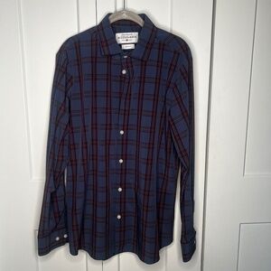 Mizzen + Main Leeward Collection Trim Fit Plaid Shirt Men's Size Large